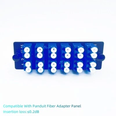 Fiber Adapter Panel OS2 12*LC Duplex 24 Fibers Compatible Panduit FAP12WBUDLCZ - Image 1 of 4