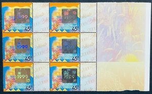 AUSTRALIA CELEBRATE 2000 HOLOGRAM BLOCK OF 6 STAMPS MNH HOLOGRAPHIC FIREWORKS - Picture 1 of 1