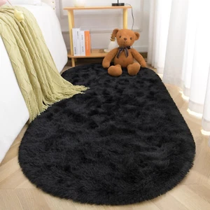 Oval Fluffy Ultra Soft Area Rugs for Bedroom Living Room, 2.6 X 5.3 Ft Plush Sha - Picture 1 of 8