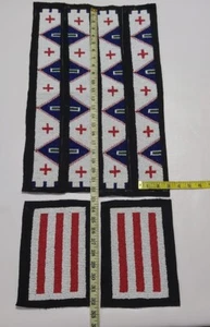Handmade Old American Sioux Bead work for War Shirts / Pants / Legging BWD157 - Foto 1 di 2
