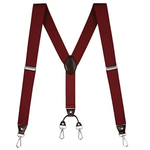Buyless Fashion Suspenders Men - 48" Elastic Adjustable Straps 1 1/4" - Y Back - Picture 1 of 91
