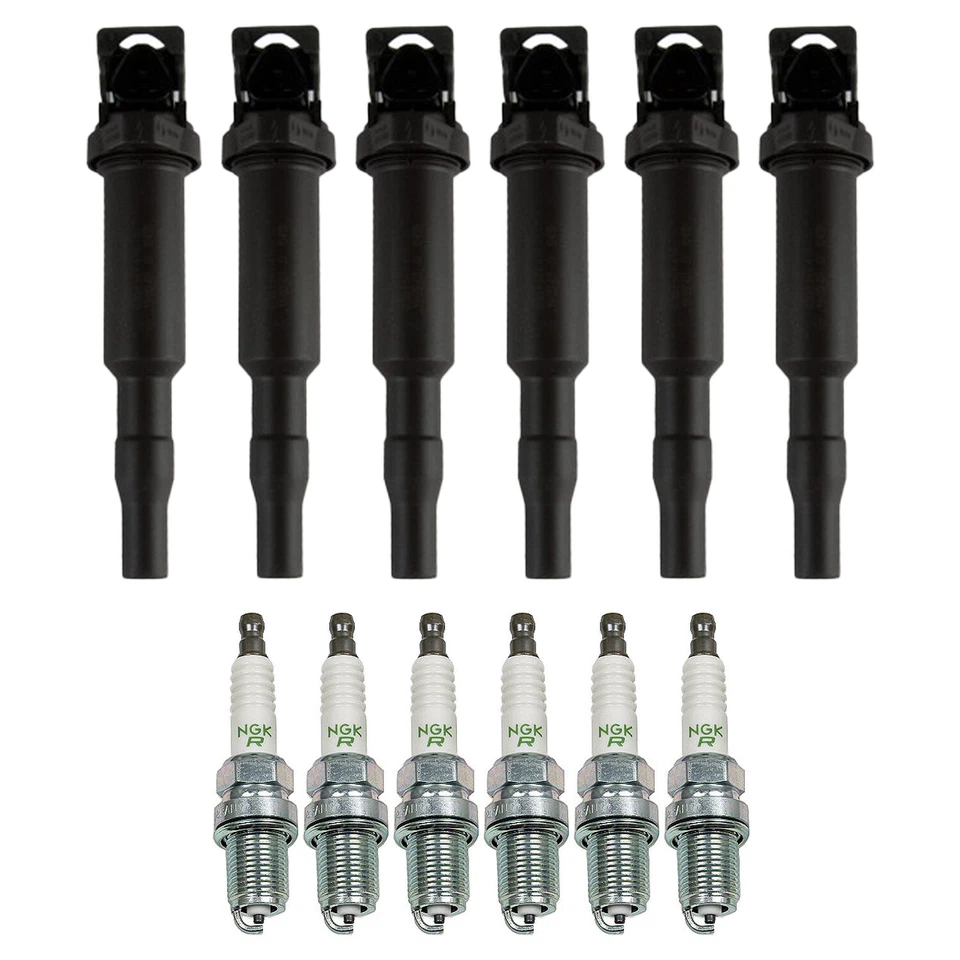 Bosch 6 Ignition Coil NGK 6 V-Power Spark Plug Kit For BMW E53 X5 3.0 L6 2006 - Image 1 of 1