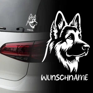 Auto Aufkleber | Deutscher Schäferhund Wunschname | Personalisiert Sticker 58 - Bild 1 von 4