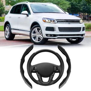 15inch Leather Car Steering Wheel Cover Black Anti-Slip For VW Jetta Golf Tiguan - Picture 1 of 17