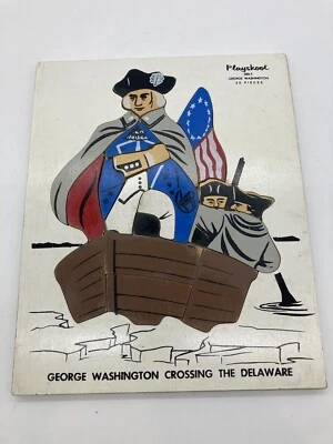 Vintage Playskool George Washington Crossing Delaware Wooden Puzzle Complete - Image 1 of 4