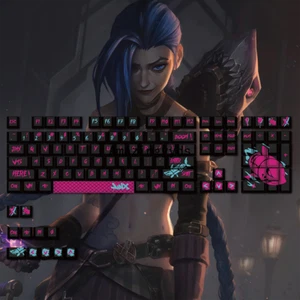 League of Legends Jinx themed keycap 123key PBT Graffiti pervious to light - Picture 1 of 16