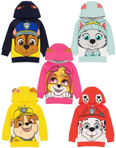 Paw Patrol Kids Hoodie Chase Marshall Skye Everest OR Rubble 3D Ears Sweater Cover