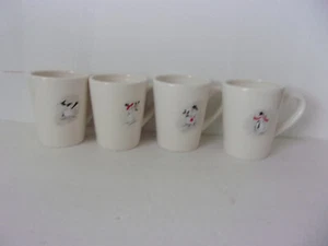 4 William- Sonoma Snowman / Woman 8oz. Coffee Tea Mugs - Picture 1 of 7