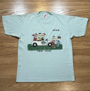 Vintage 1989 Iowa Golf Single Stitch T Shirt Jerzees Size Large Blue MADE IN USA - Picture 1 of 7
