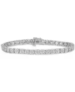 Women's Diamond Tennis Bracelet (1/4 ct t.w ) Size 7" Sterling Silver (In Box) - Picture 1 of 2