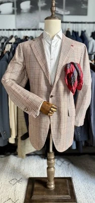 Nuevo con etiquetas Excelente Abrigo Deportivo Borgoña Cachemira/Lino/Seda Cesare Attolini 43R US/53R IT Foto 1 de 4