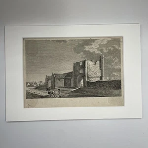 Antique Print Castle Acre Monastery in Norfolk Etching A4 Fine Art Architecture - Picture 1 of 6