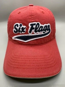 Six Flags Cap Mütze Erwachsene verstellbar rot 100% Baumwolle - Bild 1 von 7