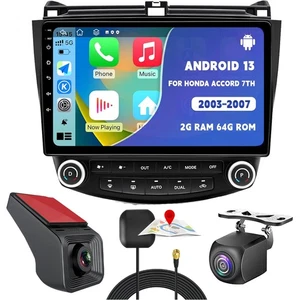 10.1"Android 13 Carplay Car Stereo for Honda Accord 2003-07 Radio GPS 64GB + DVR - Picture 1 of 14