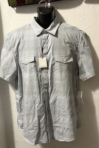 Calvin Klein Dusty Blue Check Kurzarm Hemd mit Knöpfen Herren Größe L #26 - Bild 1 von 12