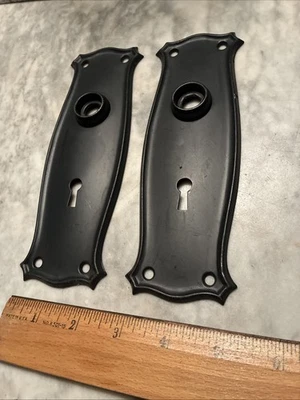 Par de escudos antiguos victorianos japoneses con cerradura gótico Steampunk Gunmetal Foto 1 de 4