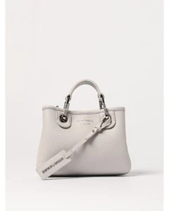 Emporio Armani Pebbled Leather Tote Bag Women Pearl Handbags - Picture 1 of 3