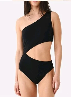 Maiô Tory Burch 273383 feminino corte sólido peça única preto pequeno novo com etiquetas  - Imagem 1 de 4