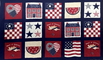 1995 Fabric Traditions #2104 Patriotic Americana Flag Cotton Fabric 1+Y #28 - Image 1 of 4