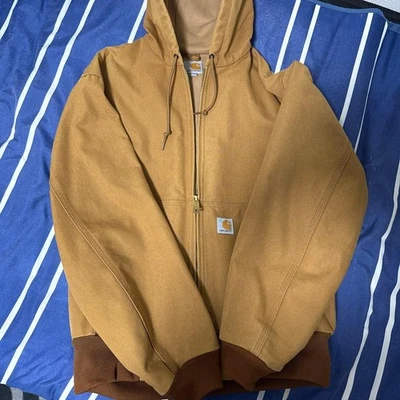 Sudadera con capucha Carhartt FullZip talla pequeña marrón para hombre... - Imagen 1 de 4