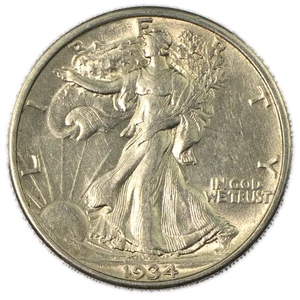 1934-P Walking Liberty Silber Half Dollar fast Stempelglanz vz - Bild 1 von 2