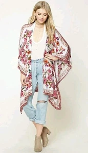 Anthropologie Do Everything In Love Mujer OS Floral Kimono Envoltura Boho Festival - Imagen 1 de 15