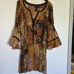 Lane Bryant Boho Hippie Floral Crinkle Sheer Bell Sleeve Women Plus 18/20 - Picture 1 of 10