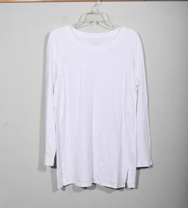 J. Jill Luxe Supima Forward Seam Tunika weiß Langarm T-Shirt Gr. M Tall - Bild 1 von 4
