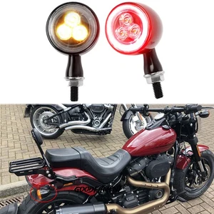 2pcs LED Turn Signals Tail Brake Lights For Harley Fatboy Fatbob Street 500 750 - Picture 1 of 16