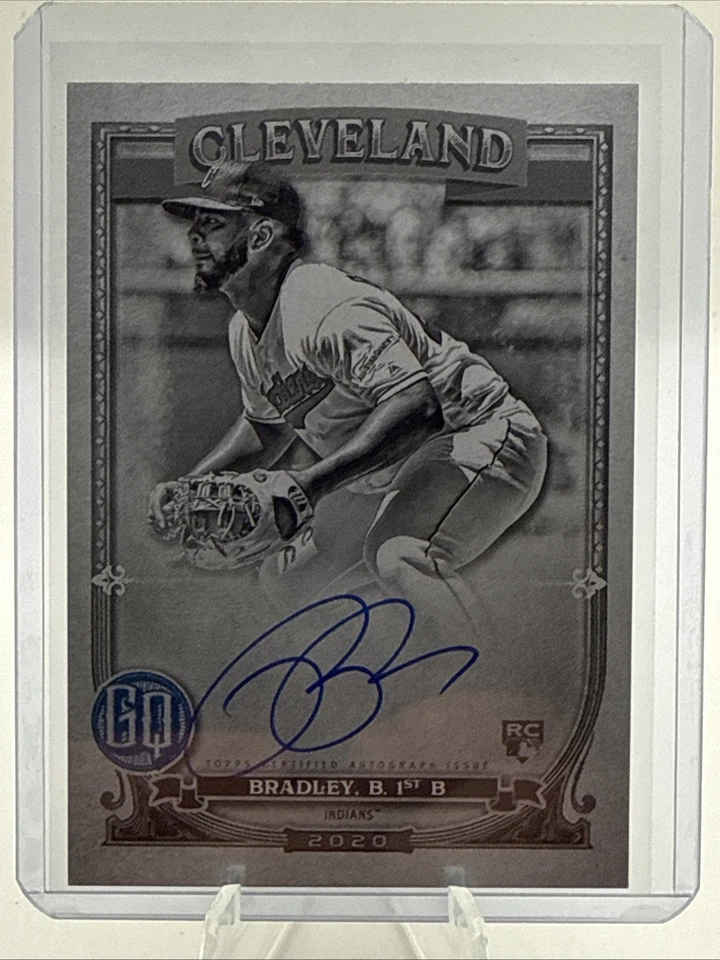 2020 Topps Gypsy Queen Bobby Bradley Auto RC #/50 Black & White Indians - Image 1 of 2