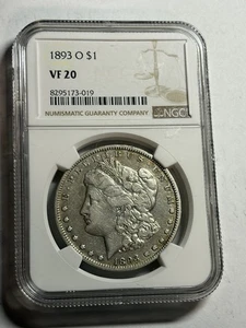 1893-O Morgan Silver $1 Dollar NGC VF20 Key Date New Orleans - Picture 1 of 4