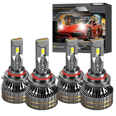 4 Pcs 9005 9006 LED Headlight Bulb Kit Combo Hi/Lo Beam 240W Super Bright White - Image 1 of 4