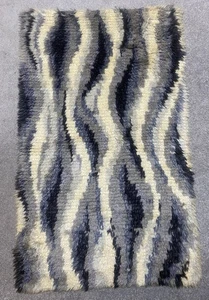 Vintage Scandinavian Swedish Wool Rya Weaving Rug Wall decor 122x72cm - Picture 1 of 9
