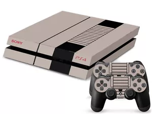 Sony PS4 Playstation 4 Skin Design Sticker Protective Film Set - Retro NES Motif - Picture 1 of 2