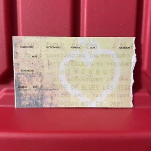 Incubus House Of Blues HOB Las Vegas Concert Ticket Stub Vintage November 2001 - Picture 1 of 2