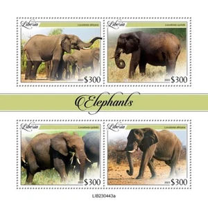 Elephants MNH Stamps 2023 Liberia M/S - Picture 1 of 1