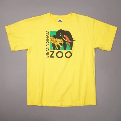 Camiseta Vintage Birmingham Zoo Logo Juvenil XL Mujer Mediana Amarillo Algodón Estilo Al Foto 1 de 4