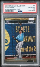 2022 Topps Stadium Club Chrome Josh Lowe #7 Wave Refractor PSA 10 Gem Mint RC