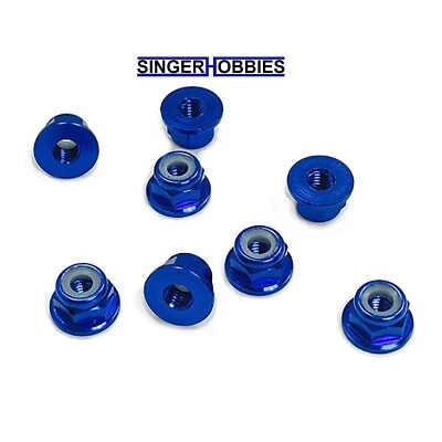 Tuercas de seguridad con brida de aluminio Trinity TEP3064 3 mm AZUL (8) HH Foto 1 de 2