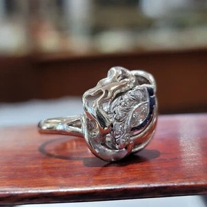 vintage 14k white gold sapphire diamond ring - Picture 1 of 20