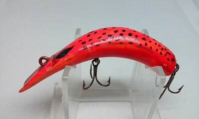 Vintage KAUTZKY LAZY IKE 3 Orange/Black 2 3/4" Diving Crankbait Fishing Lure - Image 1 of 4