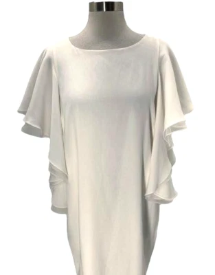 BCBG Maxazria Women's White Solace Ruffle Sleeve Dress Size 10 New w/ Tags $298 - Image 1 of 4
