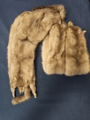 Estola de piel de zorro genuina de colección bufanda chal cuello envolvente cara ojos cola  Foto 1 de 4