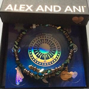 Alex and Ani Glimmer Wrap Bangle Bracelet Metallic Hazel NWTBC