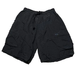 Vintage 90s Swim Trunks Men’s Size 26 Black Swimwear Cargo Zip Pockets Hipster - Picture 1 of 13