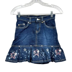 Disney High School Musical Girls Jean Denim Skirt Pleated Hem Blue Sz Tween 8 - Picture 1 of 7