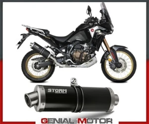 Silenciador Escape Storm Oval Acero Inox Negro HONDA CRF1100L AFRICA T 2020 2022 - Imagen 1 de 4