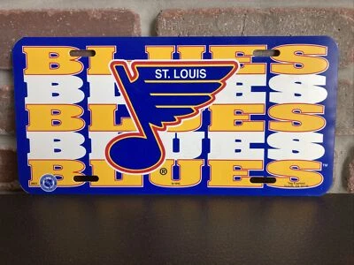 Retro St Louis Blues NHL Acrylic License Plate 6 X 12 - Image 1 of 2