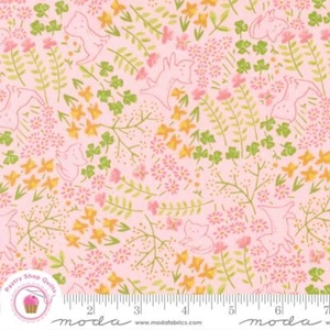 Moda HERE KITTY KITTY 20833 16 Pink floral cats STACY IEST HSU Quilt Fabric - Picture 1 of 4