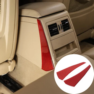 Para BMW Serie 3 E90 2005-2012 Rojo Carbono Coche Aire Acondicionado Panel Lateral Tapicería Foto 1 de 4